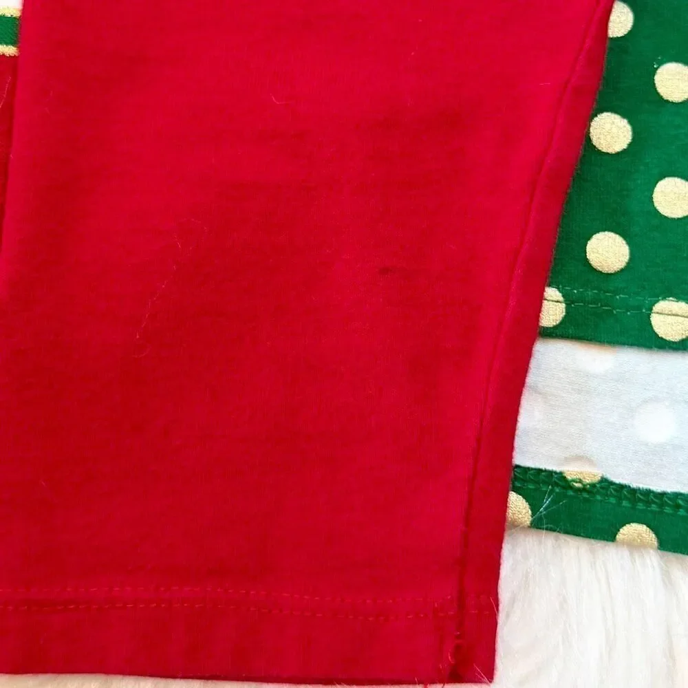 Bonnie Jean Toddler Girls Green Foil Dot Candy Cane Top/Legging Set 3T Preowned